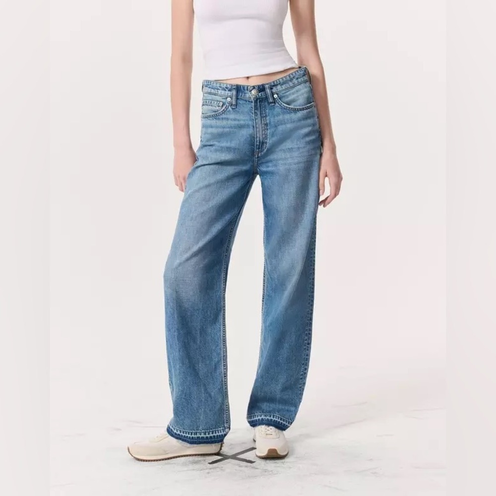 Rag & Bone Logan Featherweight Wide Leg Jeans 28